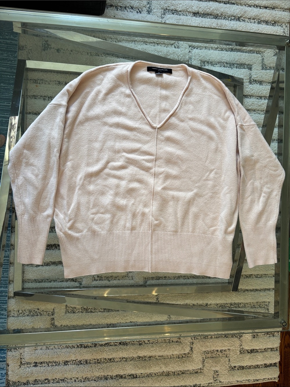 French connection pink cream sweater - women’s small